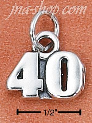 Sterling Silver "40" FORTY CHARM - Click Image to Close