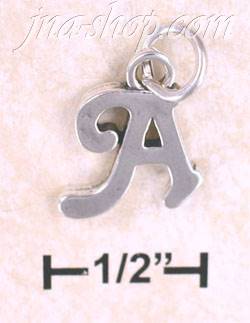 Sterling Silver "A" SCROLLED CHARM - Click Image to Close