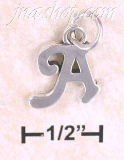 Sterling Silver "A" SCROLLED CHARM - Click Image to Close