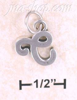 Sterling Silver "C" SCROLLED CHARM - Click Image to Close