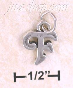Sterling Silver "F" SCROLLED CHARM - Click Image to Close