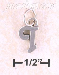 Sterling Silver "I" SCROLLED CHARM - Click Image to Close