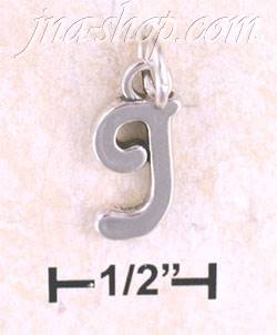 Sterling Silver "J" SCROLLED CHARM - Click Image to Close