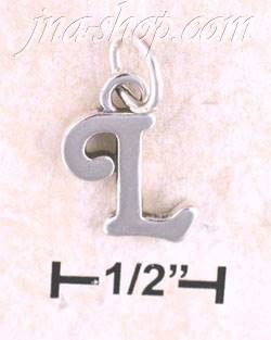 Sterling Silver "L" SCROLLED CHARM - Click Image to Close