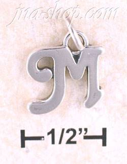 Sterling Silver "M" SCROLLED CHARM - Click Image to Close