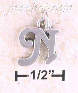 Sterling Silver "N" SCROLLED CHARM - Click Image to Close