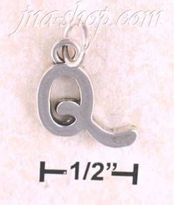 Sterling Silver "Q" SCROLLED CHARM - Click Image to Close