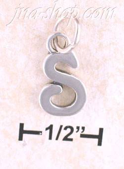 Sterling Silver "S" SCROLLED CHARM - Click Image to Close