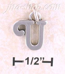 Sterling Silver "U" SCROLLED CHARM - Click Image to Close