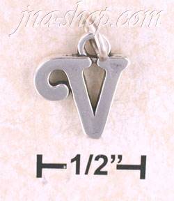 Sterling Silver "V" SCROLLED CHARM - Click Image to Close