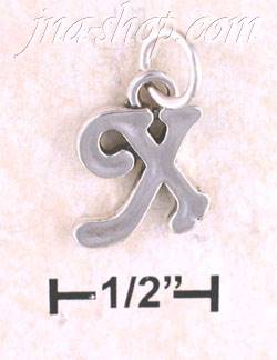 Sterling Silver "X" SCROLLED CHARM - Click Image to Close