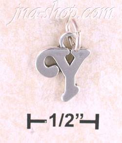 Sterling Silver "Y" SCROLLED CHARM - Click Image to Close