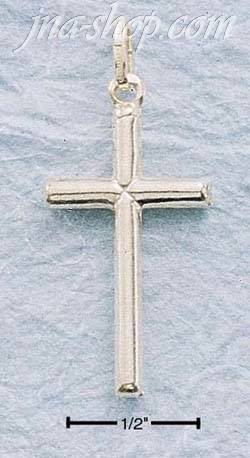 Sterling Silver SMALL ITALIAN TUBULAR CROSS CHARM - Click Image to Close