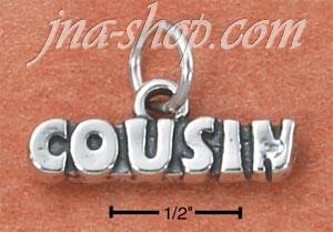 Sterling Silver "COUSIN" CHARM - Click Image to Close