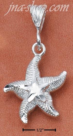 Sterling Silver DIAMOND CUT AND SATIN FINISH STARFISH - Click Image to Close