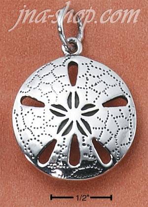 Sterling Silver DETAILED SAND DOLLAR CHARM - Click Image to Close