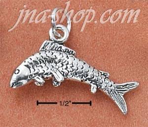 Sterling Silver LEAPING FISH CHARM - Click Image to Close