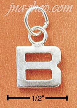 Sterling Silver FINE LINED "B" CHARM - Click Image to Close