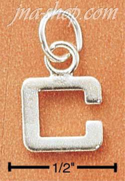 Sterling Silver FINE LINED "C" CHARM - Click Image to Close