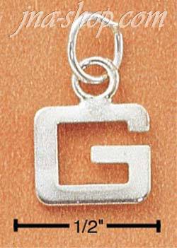 Sterling Silver FINE LINED "G" CHARM - Click Image to Close
