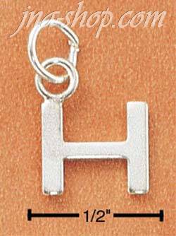 Sterling Silver FINE LINED "H" CHARM - Click Image to Close