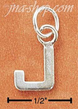 Sterling Silver FINE LINED "J" CHARM - Click Image to Close