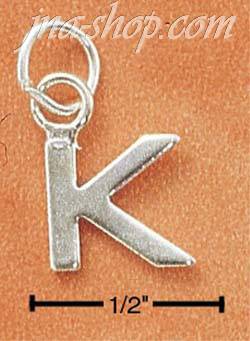 Sterling Silver FINE LINED "K" CHARM - Click Image to Close