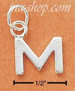 Sterling Silver FINE LINED "M" CHARM - Click Image to Close