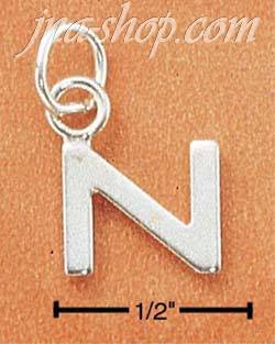 Sterling Silver FINE LINED "N" CHARM - Click Image to Close