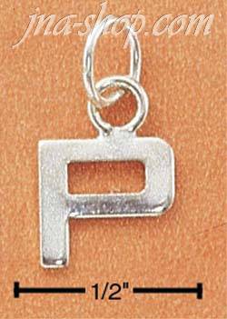 Sterling Silver FINE LINED "P" CHARM - Click Image to Close
