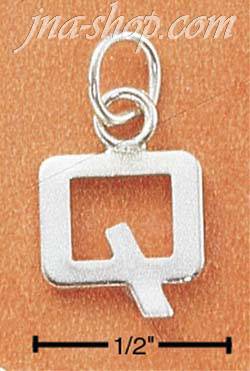 Sterling Silver FINE LINED "Q" CHARM - Click Image to Close