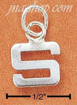 Sterling Silver FINE LINED "S" CHARM - Click Image to Close