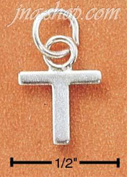 Sterling Silver FINE LINED "T" CHARM - Click Image to Close