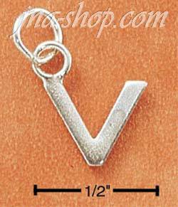 Sterling Silver FINE LINED "V" CHARM - Click Image to Close