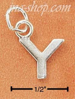 Sterling Silver FINE LINED "Y" CHARM - Click Image to Close