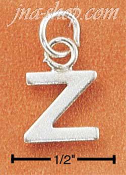 Sterling Silver FINE LINED "Z" CHARM - Click Image to Close