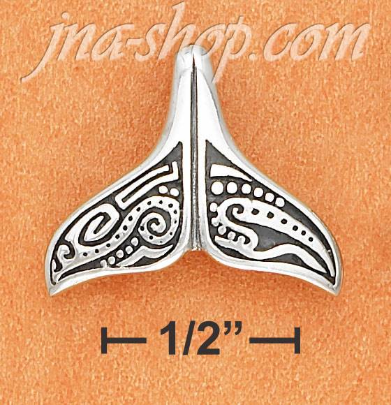 Sterling Silver WHALE TAIL ABORIGINAL CHARM - Click Image to Close
