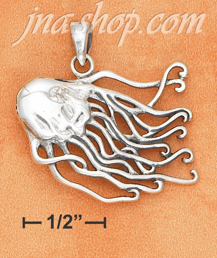 Sterling Silver JELLYFISH CHARM (1.25") - Click Image to Close