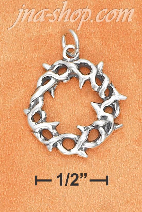 Sterling Silver THORN CROWN CHARM - Click Image to Close