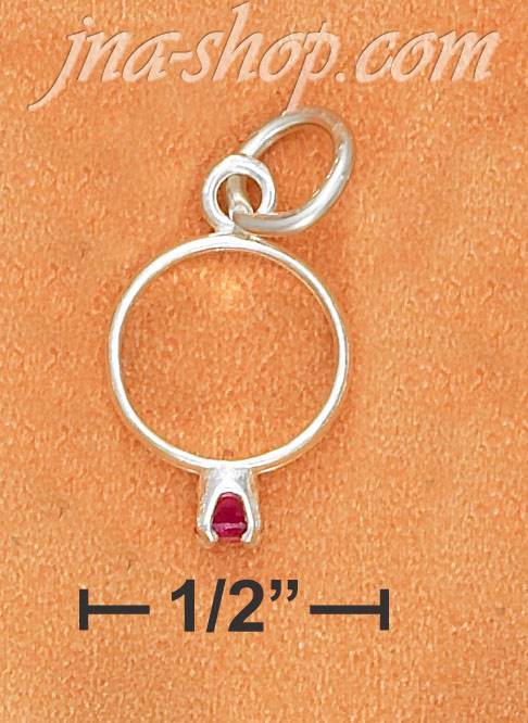 Sterling Silver BIRTHSTONE RING WITH JULY CZ - Click Image to Close