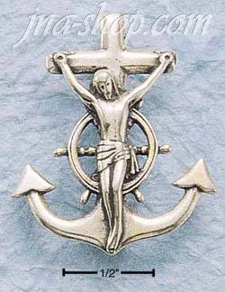 Sterling Silver MARINER'S CROSS CHARM - Click Image to Close