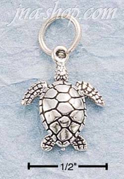 Sterling Silver SMALL TURTLE CHARM - Click Image to Close