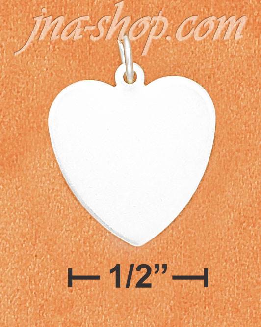 Sterling Silver 16MM HIGH POLISH HEART CHARM PENDANT - Click Image to Close