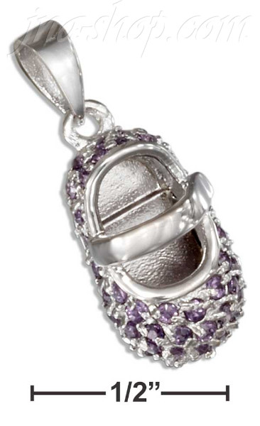Sterling Silver FEBRUARY LARGE AMETHYST COLORED CZ BIRTHSTONE BO - Click Image to Close