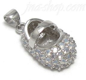 Sterling Silver JUNE LARGE MOONSTONE COLORED CZ BIRTHSTONE BOOTI - Click Image to Close