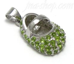 Sterling Silver AUGUST LARGE PERIDOT COLORED CZ BIRTHSTONE BOOTI - Click Image to Close