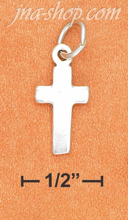 Sterling Silver SMALL 5/8" PLAIN CROSS CHARM - Click Image to Close