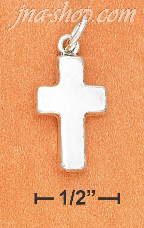 Sterling Silver 3/4" PLAIN CROSS - Click Image to Close