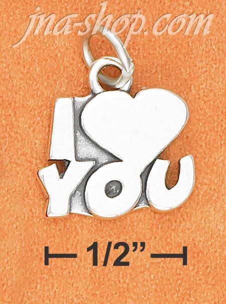 Sterling Silver "I HEART YOU" CHARM - Click Image to Close