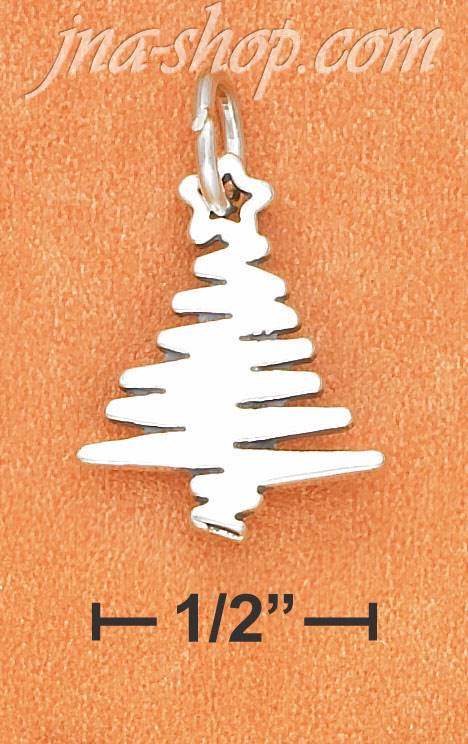 Sterling Silver HIGH POLISH CONTEMPORARY SQUIGGLE CHRISTMAS TREE - Click Image to Close
